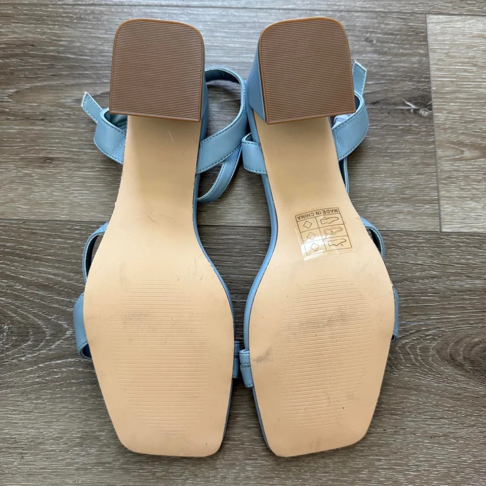 Newbella square toe blue sandal heels Size 11